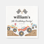 Serviette En Papier Cute Monster Camion Bash Voiture Drapeaux de cours (Devant)