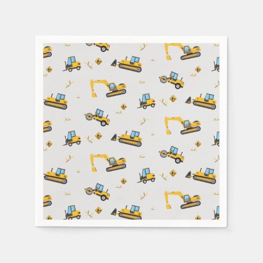Serviette En Papier Cute Motif de construction Anniversaire de enfant  (Devant)