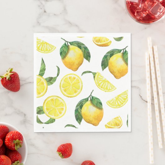 Serviette En Papier Cute Motif Lemon (En situation)
