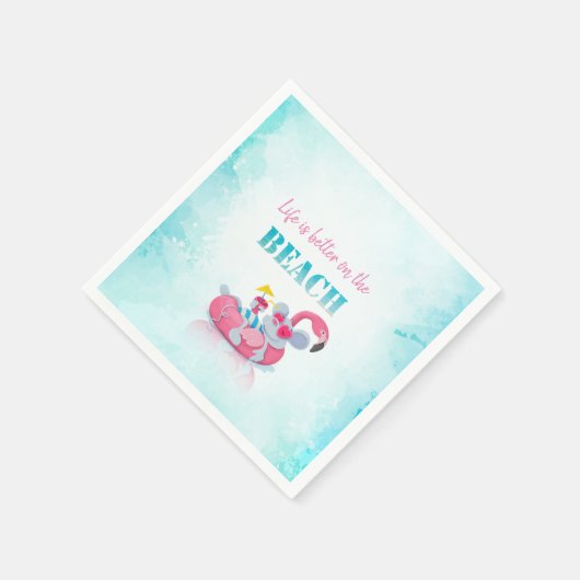 Serviette En Papier Cute Mouse Plage élégante (Coin)