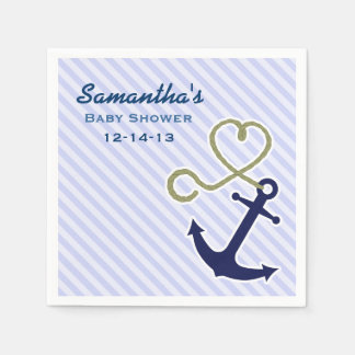 Serviette En Papier Cute Nautical Ancre Baby shower garçon personnalis