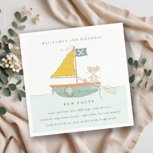 Serviette En Papier Cute Nautical Pirate Sailboat Fun Faits Anniversai