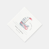 Serviette En Papier Cute Nautical Soft Red Blue Anniversaire de enfant (Coin)