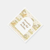 Serviette En Papier Cute Neutral Safari Animals First Birthday (Coin)