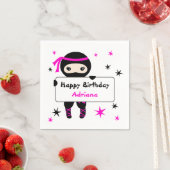 Serviette En Papier Cute Ninja Enfants Guerrier Fille Anniversaire ros (En situation)