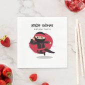Serviette En Papier Cute Ninja Warrior Black & Red Anniversaire de enf (En situation)