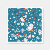 Serviette En Papier Cute Noël Père Noël Motif serviettes (Devant)