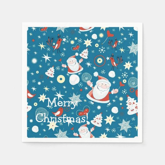 Serviette En Papier Cute Noël Père Noël Motif serviettes (Devant)