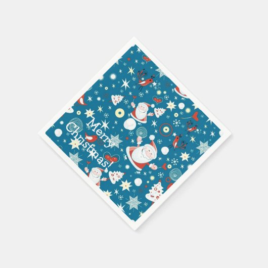 Serviette En Papier Cute Noël Père Noël Motif serviettes (Coin)