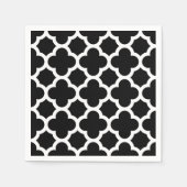 Serviette En Papier Cute Noir Blanc Rétro Chic Trellis Motif (Devant)