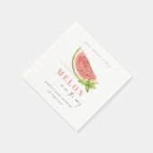 Serviette En Papier Cute Notre Baby shower d'aquarelle rouge petit mel (Coin)