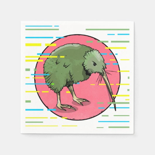 Serviette En Papier Cute Nouvelle-Zélande Kiwi (Devant)