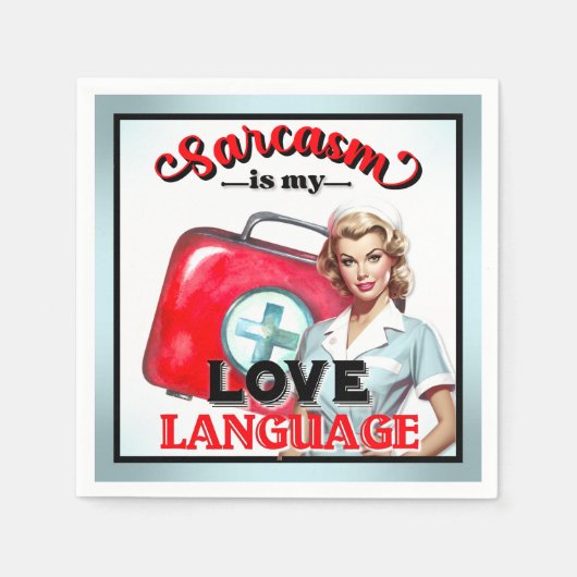 Serviette En Papier Cute Nurse Pinup_ Love (Devant)