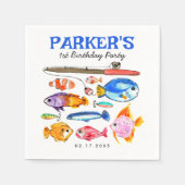 Serviette En Papier Cute O-Fish-al Reel Amusant Pêche Poisson Annivers (Devant)