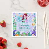 Serviette En Papier Cute Ocean Animals Mermaid Thème Joyeux Anniversai (En situation)