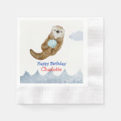 Serviette En Papier Cute Ocean Otter Scallops fête d'anniversaire (Devant)