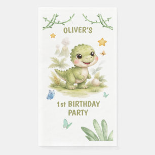 Serviette En Papier Cute One-A-Saurus Dinosaur 1er Anniversaire