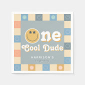 Serviette En Papier Cute One Cool Dude Boys 1er anniversaire (Devant)