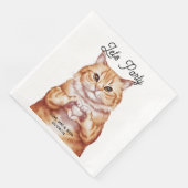 Serviette En Papier Cute Orange Chat Personnalisé (Coin)