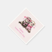 Serviette En Papier Cute Otter Couple dans Love Valentine's Day (Coin)