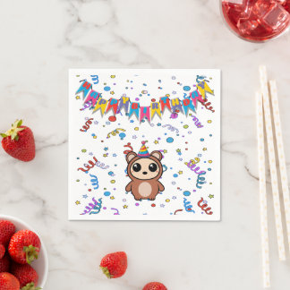 Serviette En Papier Cute Ours Cartoon Anniversaire Serviettes | Fourni