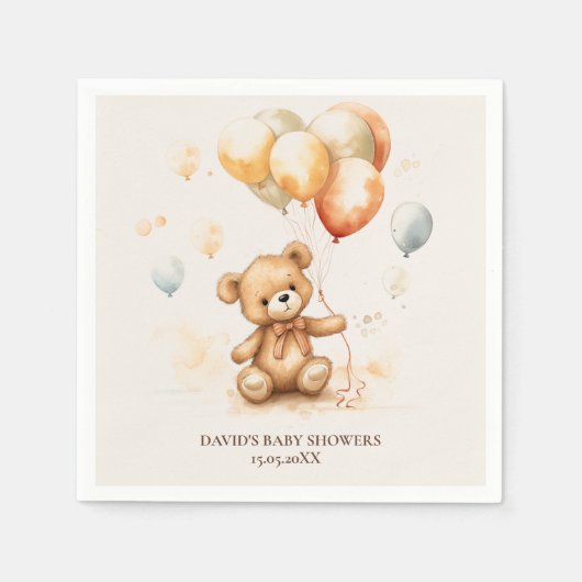 Serviette En Papier Cute ours neutre (Devant)