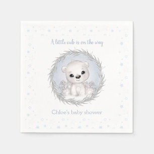 Serviette En Papier Cute Ours Polaire Blanc Baby shower garçon d'hiver