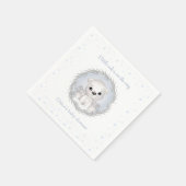 Serviette En Papier Cute Ours Polaire Blanc Baby shower garçon d'hiver (Coin)