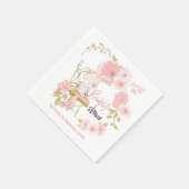 Serviette En Papier Cute Ours Rose Florals Baby shower fille (Coin)