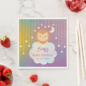 Serviette En Papier Cute Over the Moon and Stars Lion Cub Baby shower (En situation)