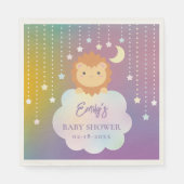 Serviette En Papier Cute Over the Moon and Stars Lion Cub Baby shower (Devant)