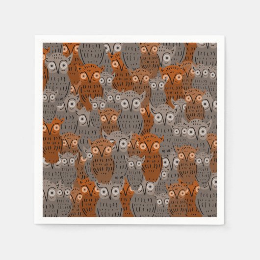 Serviette En Papier Cute Owl Paper Napkins (Devant)