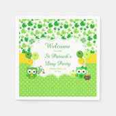 Serviette En Papier Cute Owls St Patrick's Day Party (Devant)