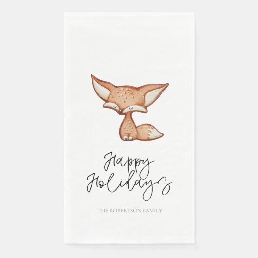 Serviette En Papier Cute pain d'épice Fox Holiday Napkin (Devant)