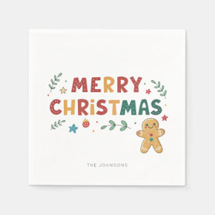 Serviette En Papier Cute pain d'épices biscuit Noël personnalisé