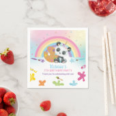 Serviette En Papier Cute Panda Art Art Peinture Party Arc-en-ciel Anni (En situation)