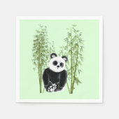 Serviette En Papier Cute Panda assise en bambou (Devant)
