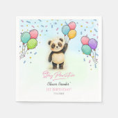 Serviette En Papier Cute Panda Balloon 1st Birthday Party (Devant)