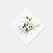 Serviette En Papier Cute Panda Bear Bamboo Birthday  (Coin)
