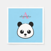 Serviette En Papier Cute Panda Bear Napkins – Personalized Monogram  (Devant)