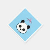 Serviette En Papier Cute Panda Bear Napkins – Personalized Monogram  (Coin)