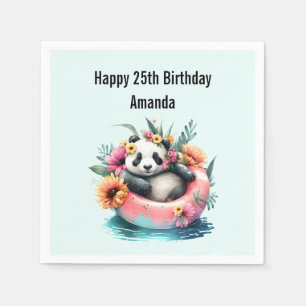 Serviette En Papier Cute Panda Chilling dans un tube intérieur