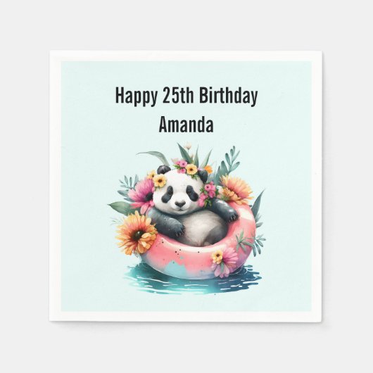 Serviette En Papier Cute Panda Chilling dans un tube intérieur (Devant)