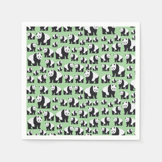 Serviette En Papier Cute Panda Motif ours (Devant)