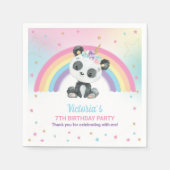 Serviette En Papier Cute Pandacorn Panda fête d'anniversaire Rainbow (Devant)