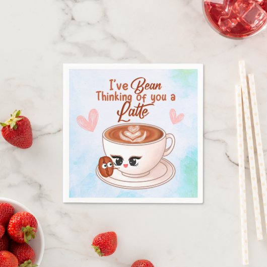 Serviette En Papier Cute papier latte serviette (En situation)