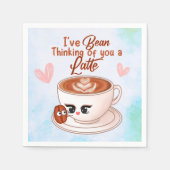 Serviette En Papier Cute papier latte serviette (Devant)