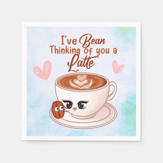 Serviette En Papier Cute papier latte serviette (Devant)