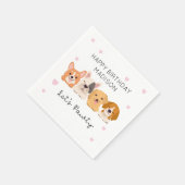 Serviette En Papier Cute Papier Puppy serviettes Lit Vaisser Pawty (Coin)