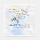 Serviette En Papier Cute Pastel Bleu Brown Ours Bébé Tourne un (Devant)